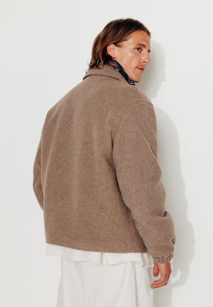 RUBEN - RUBEN - Manteau court esprit blouson en laine taupe TAUPE - Trench & Coat