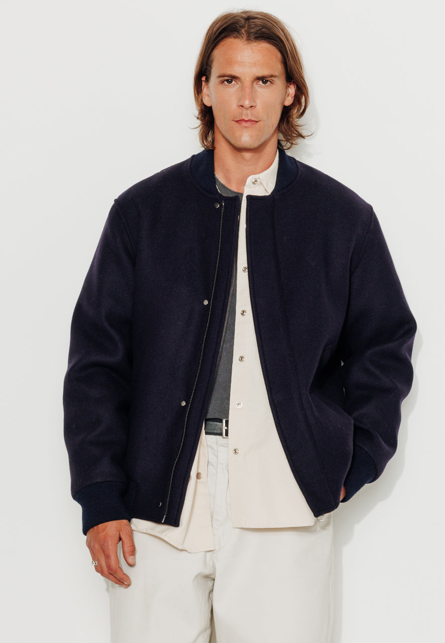 OTTO - OTTO - Manteau court esprit blouson laine vierge marine MARINE - Trench & Coat
