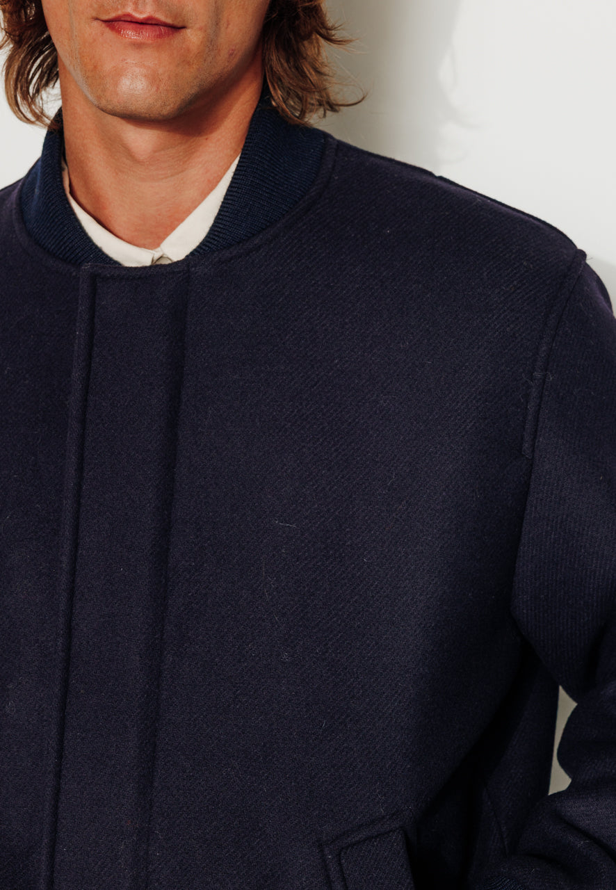 OTTO - OTTO - Manteau court esprit blouson laine vierge marine MARINE - Trench & Coat