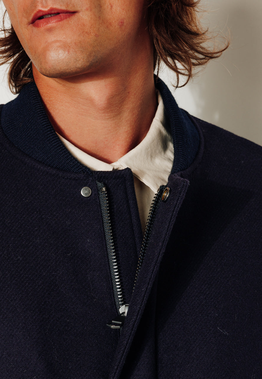 OTTO - OTTO - Manteau court esprit blouson laine vierge marine MARINE - Trench & Coat
