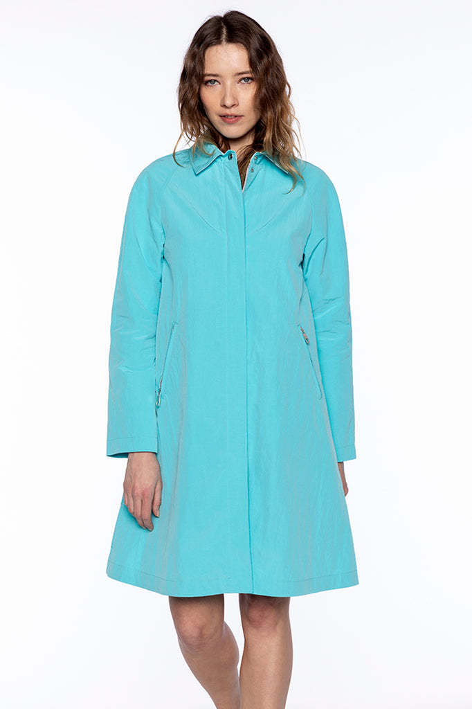 Trench AUBIAC-Trench zippé bleu turquoise