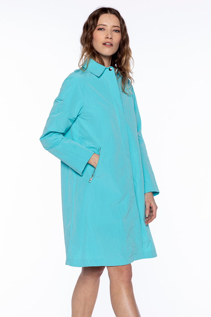 Trench AUBIAC-Trench zippé bleu turquoise