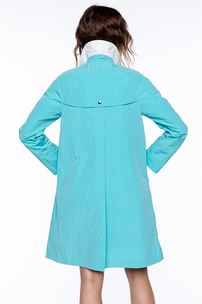 Trench AUBIAC-Trench zippé bleu turquoise