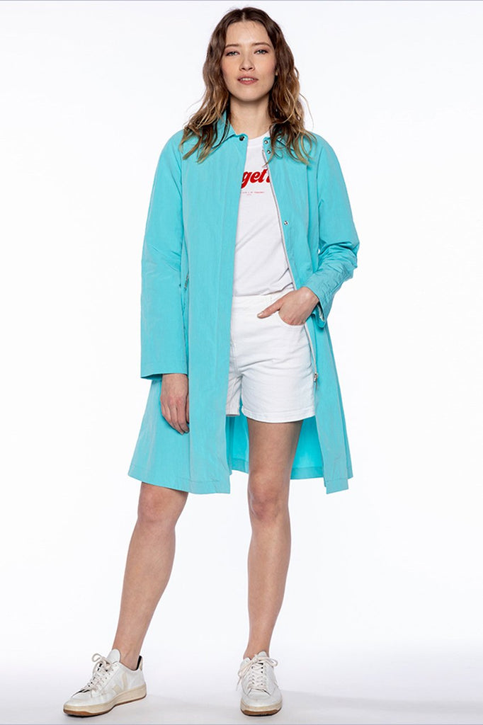 Trench AUBIAC-Trench zippé bleu turquoise