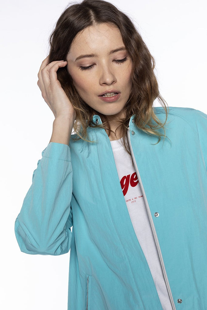 Trench AUBIAC-Trench zippé bleu turquoise