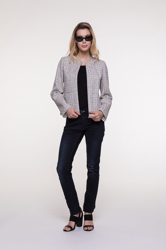 Veste BABIANA-Veste en jacquard bouclé noir et écru