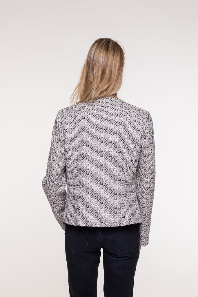 Veste BABIANA-Veste en jacquard bouclé noir et écru