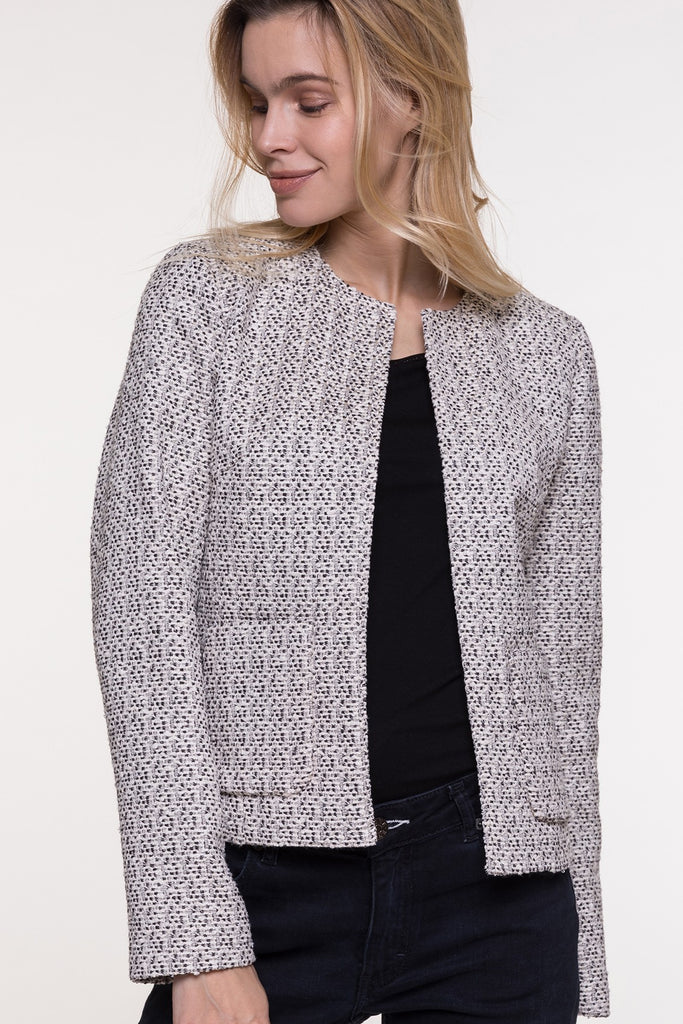 Veste BABIANA-Veste en jacquard bouclé noir et écru
