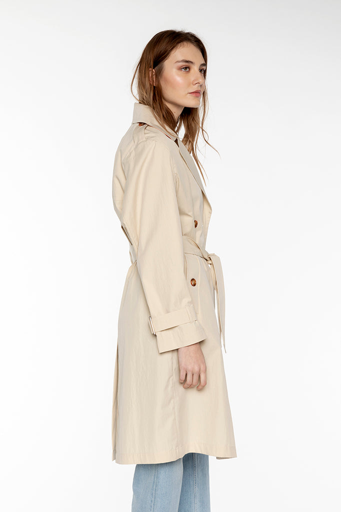 Trench ALES-Trench long et oversize en coton beige