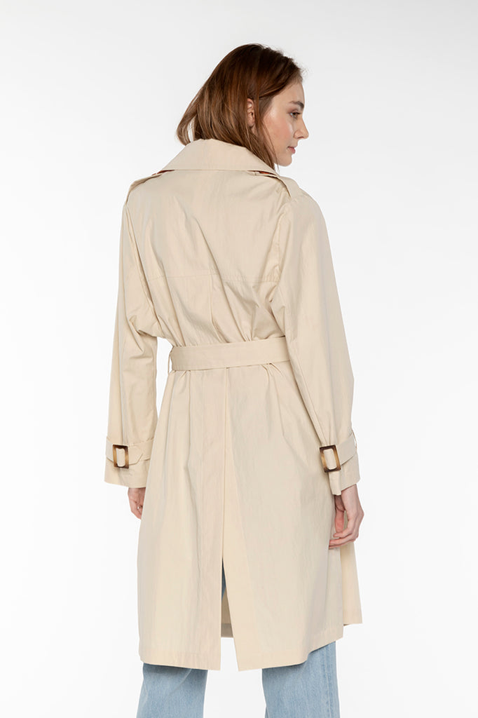 Trench ALES-Trench long et oversize en coton beige