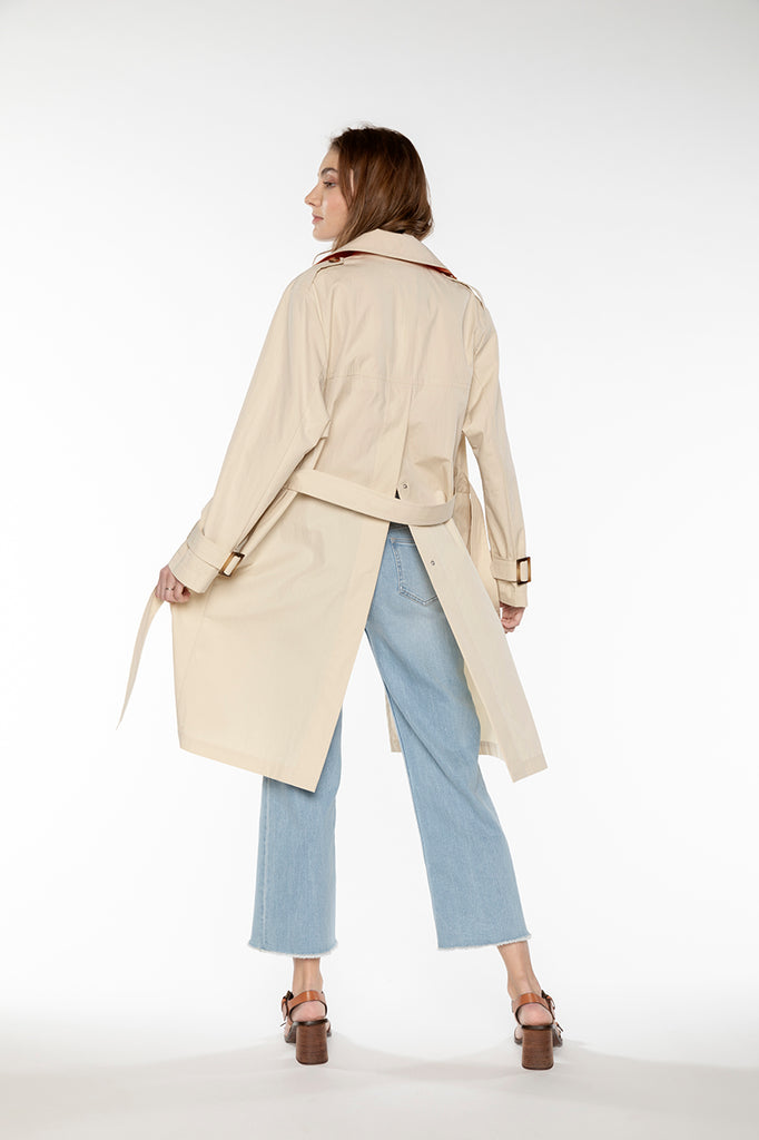Trench ALES-Trench long et oversize en coton beige