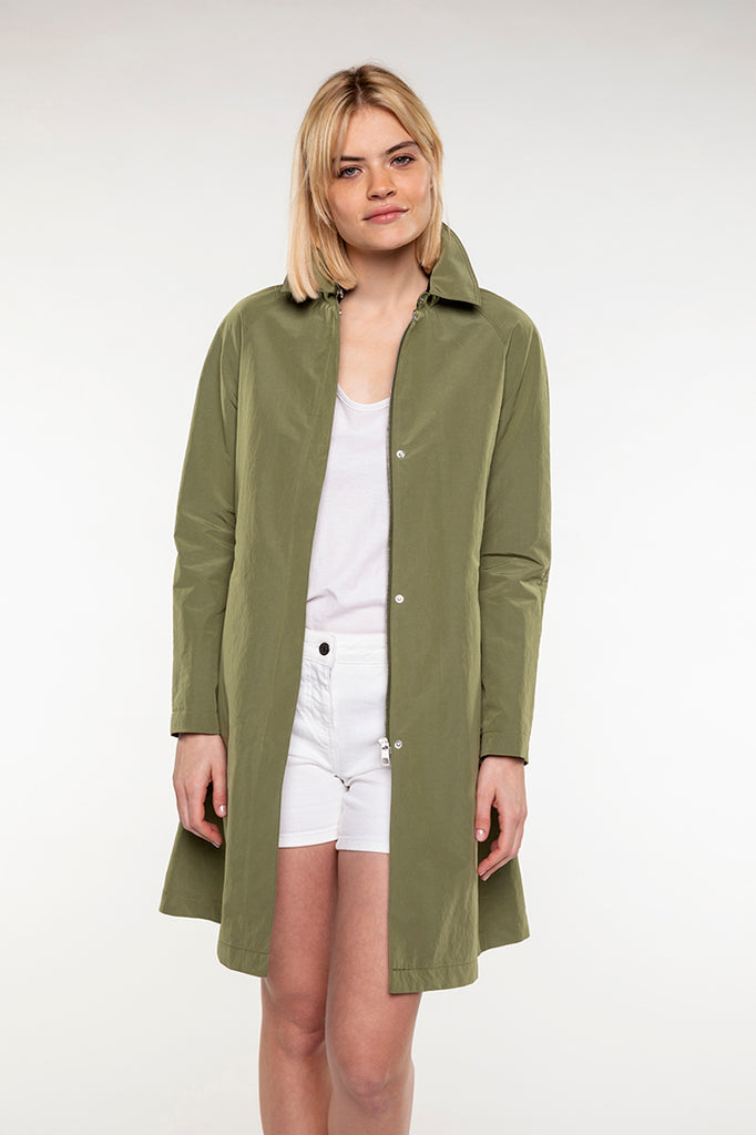 Trench AUBIAC-Trench vert kaki zippé