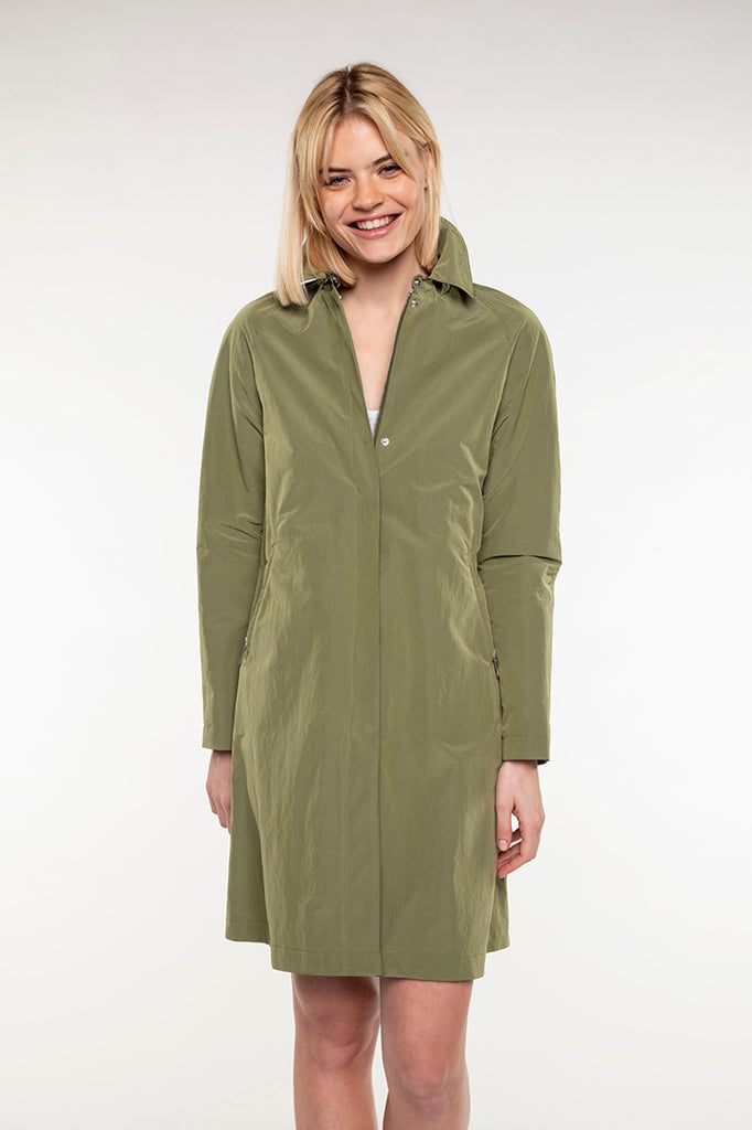 Trench AUBIAC-Trench vert kaki zippé
