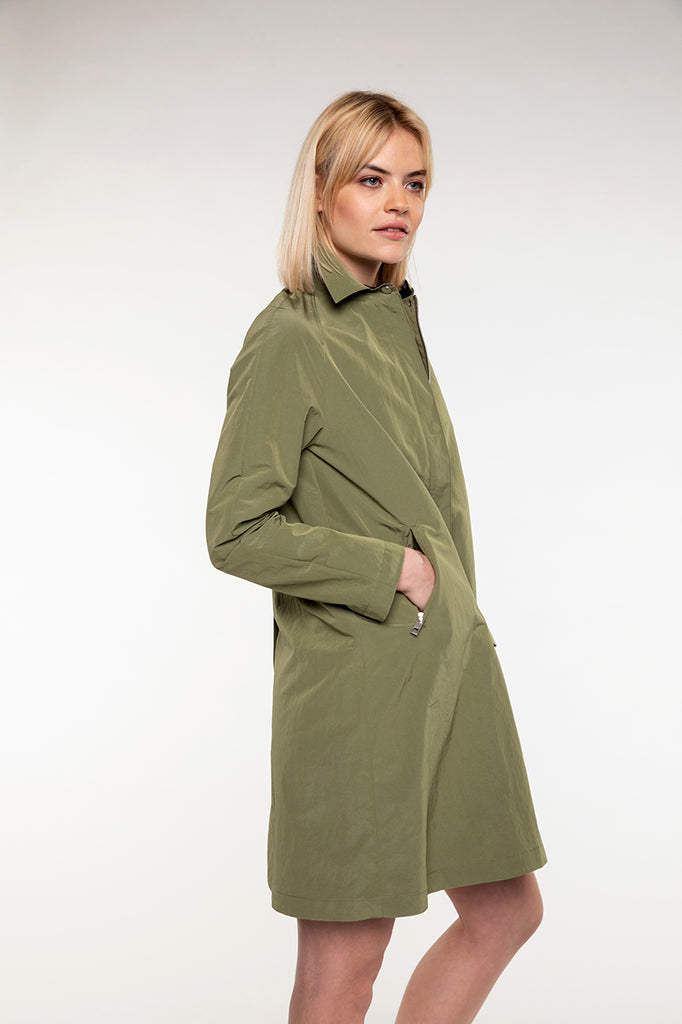 Trench AUBIAC-Trench vert kaki zippé