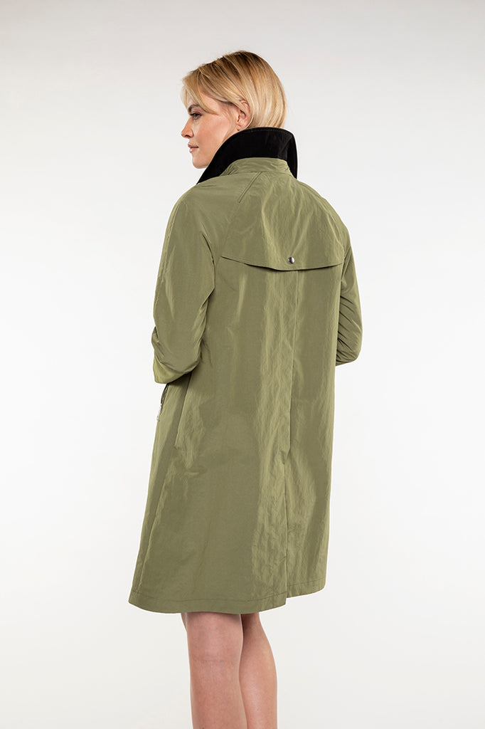 Trench AUBIAC-Trench vert kaki zippé