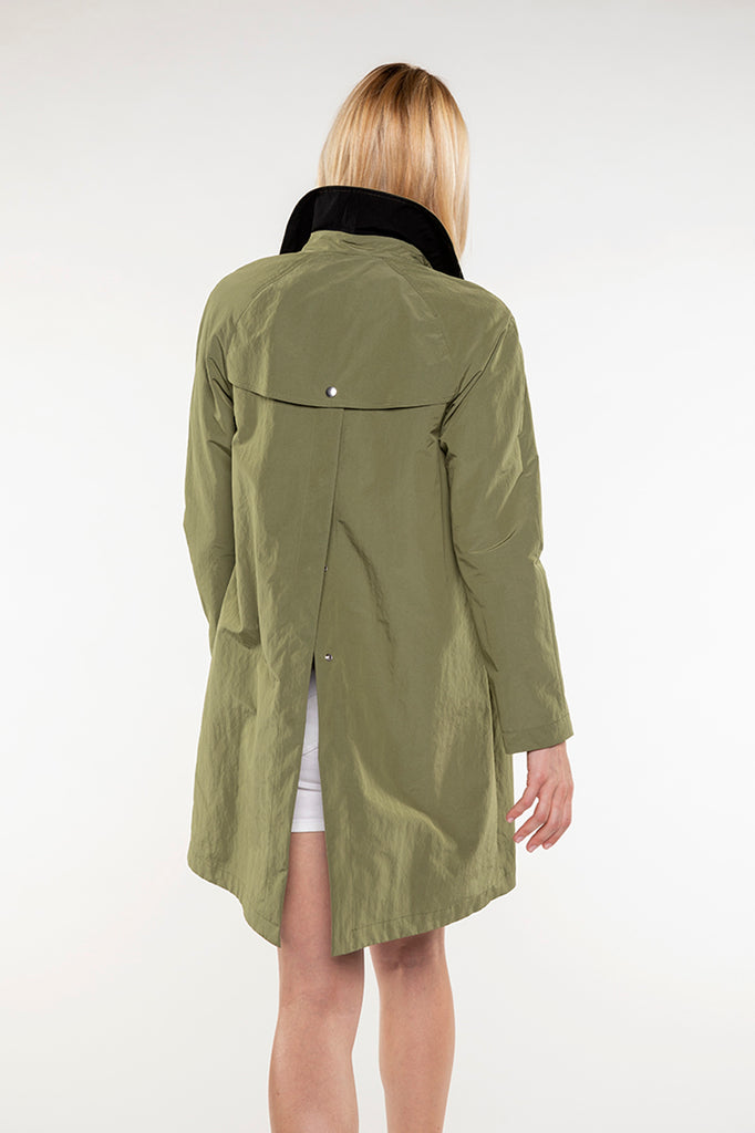Trench AUBIAC-Trench vert kaki zippé