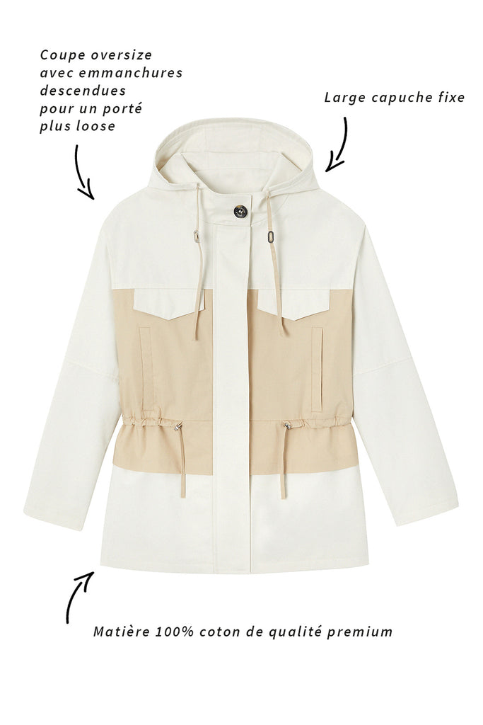Parka AMIRAT-Parka  crème oversize bicolore