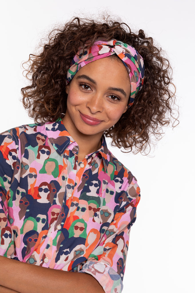 Chemise CHEMERY-Chemise droite 100% coton imprimé visages