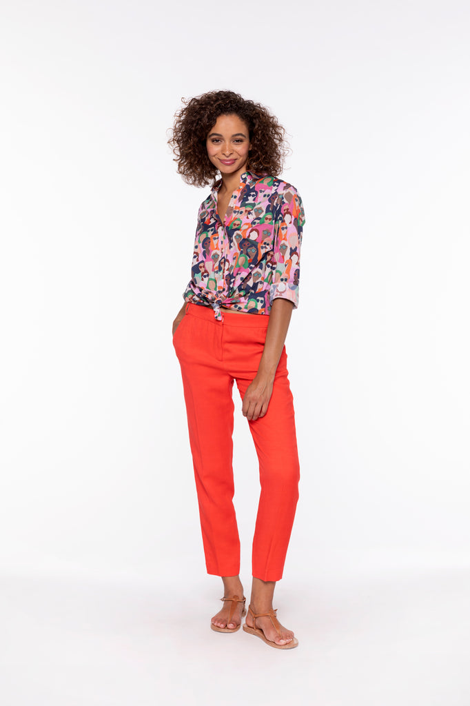 Chemise CHEMERY-Chemise droite 100% coton imprimé visages