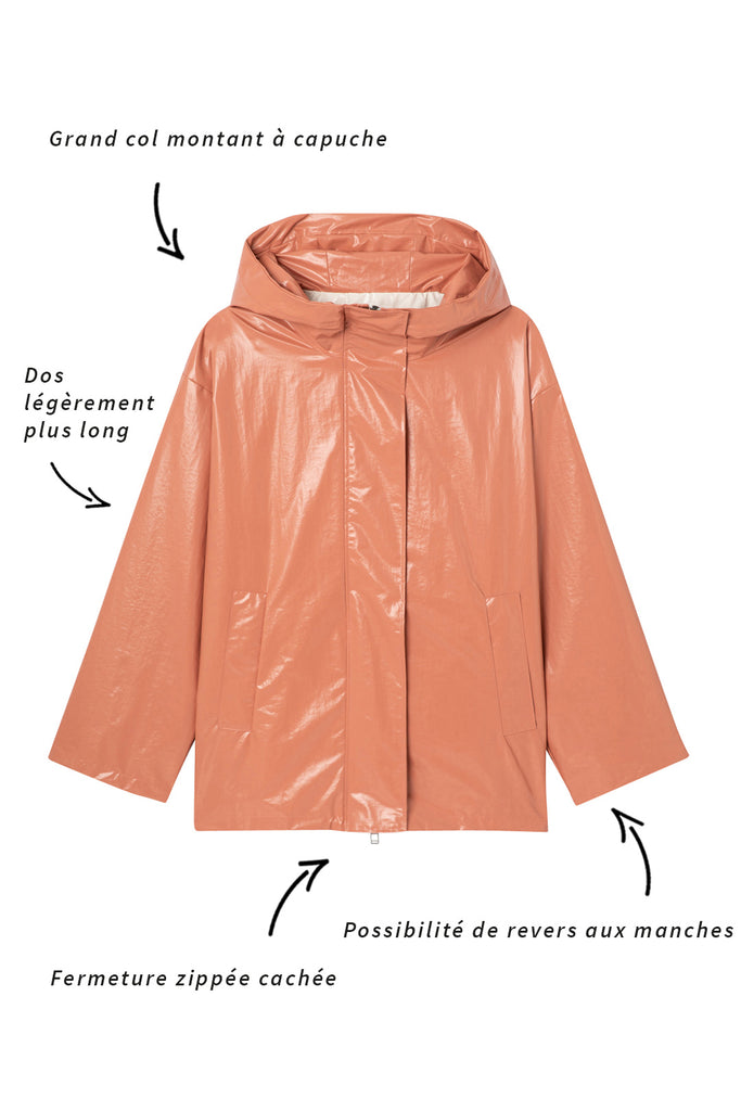 Parka CIRIERES-Parka courte overzise rose