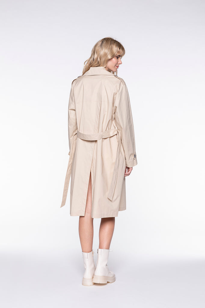 Trench OZEVILLE-Trench beige long ceinturé