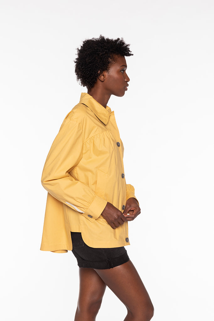 ROMANS-Short yellow straw jacket with buttons