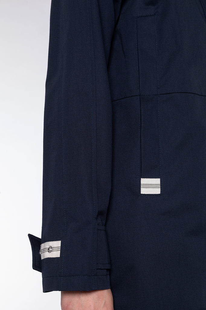 Parka LOCRONAN-Parka à capuche en pur coton bleu marine