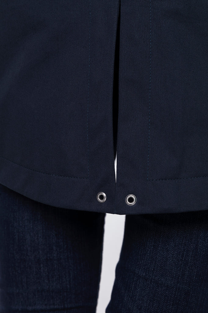 Parka LOCRONAN-Parka à capuche en pur coton bleu marine