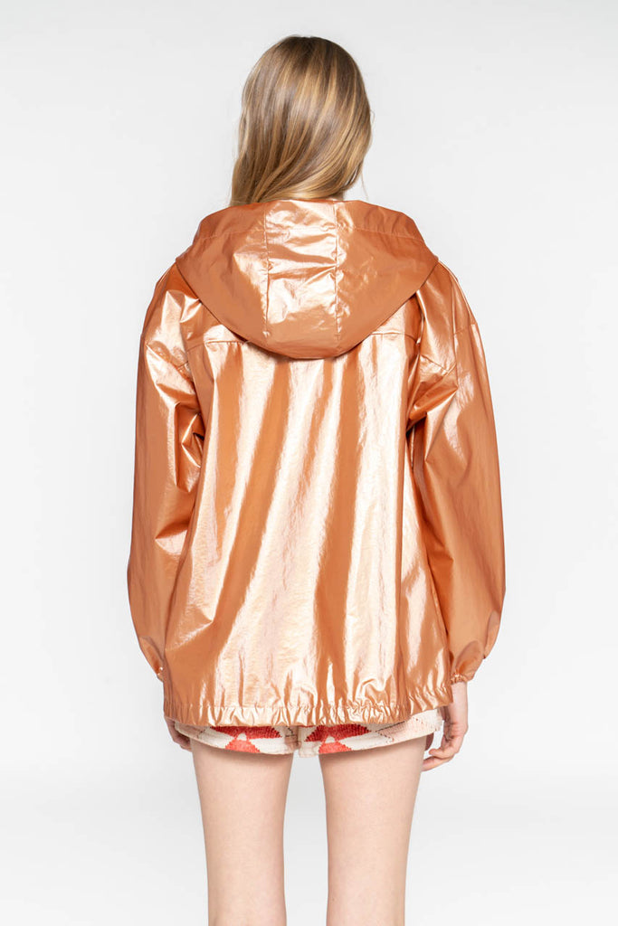 Blouson LUZY-Blouson épuré doré à capuche