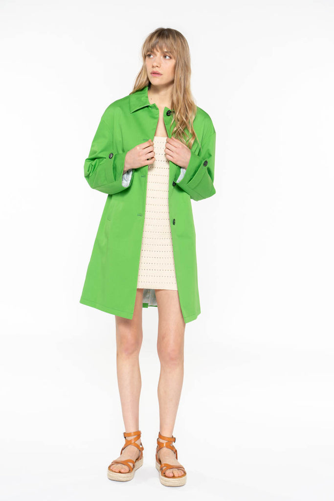 Manteau DAX-Redding épuré en pur coton premium vert pomme