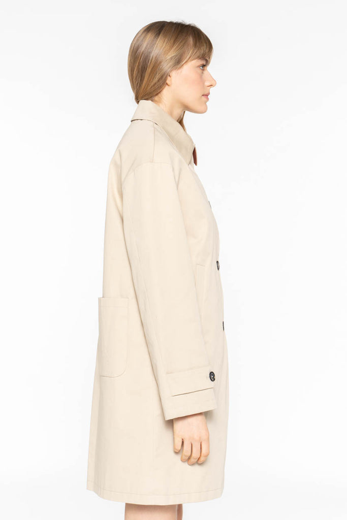 Manteau DAX-Redding épuré en pur coton premium beige