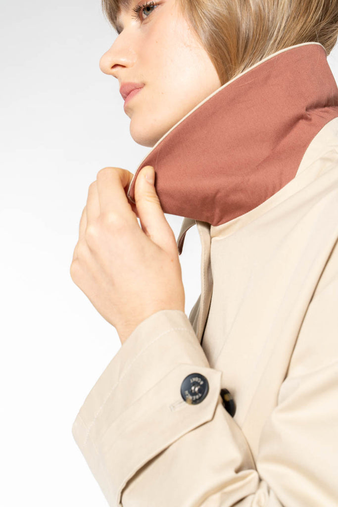 Manteau DAX-Redding épuré en pur coton premium beige