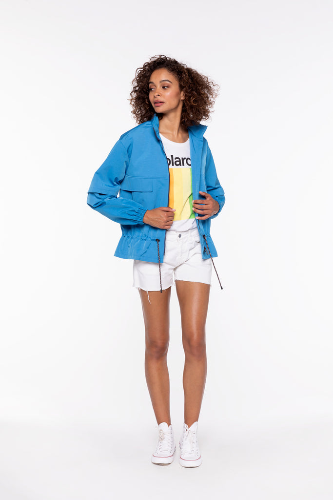 Blouson CHALIEU-Blouson court généreux bleu électrique