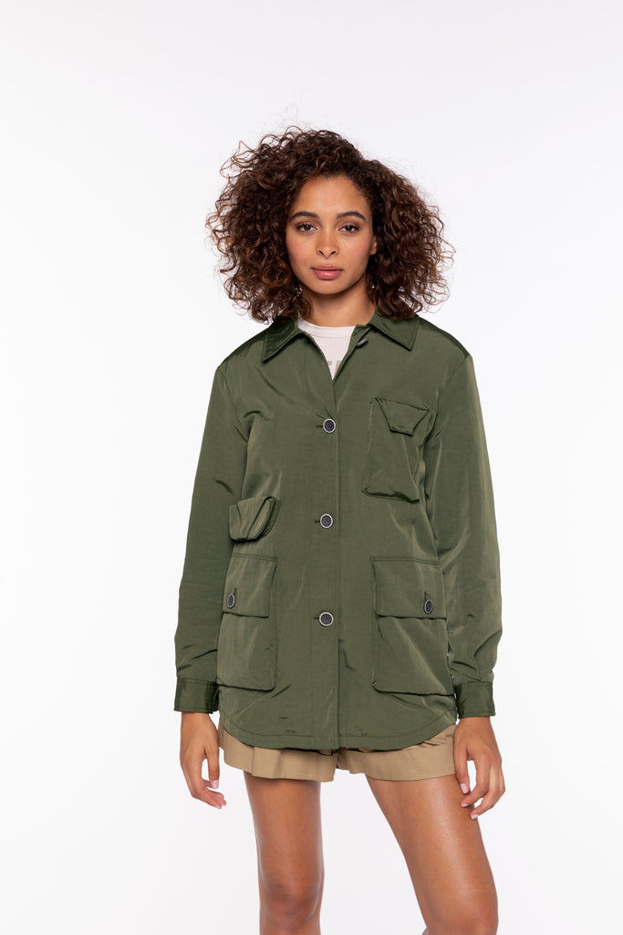 Parka POUJOLS-Parka masculine multipoches kaki