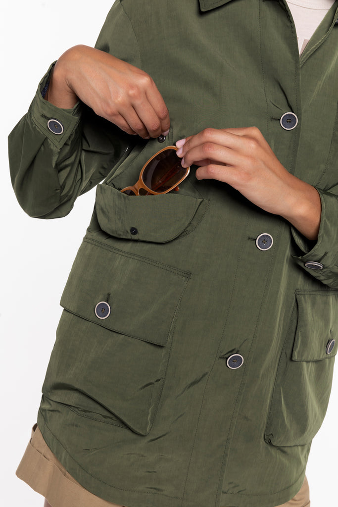 Parka POUJOLS-Parka masculine multipoches kaki