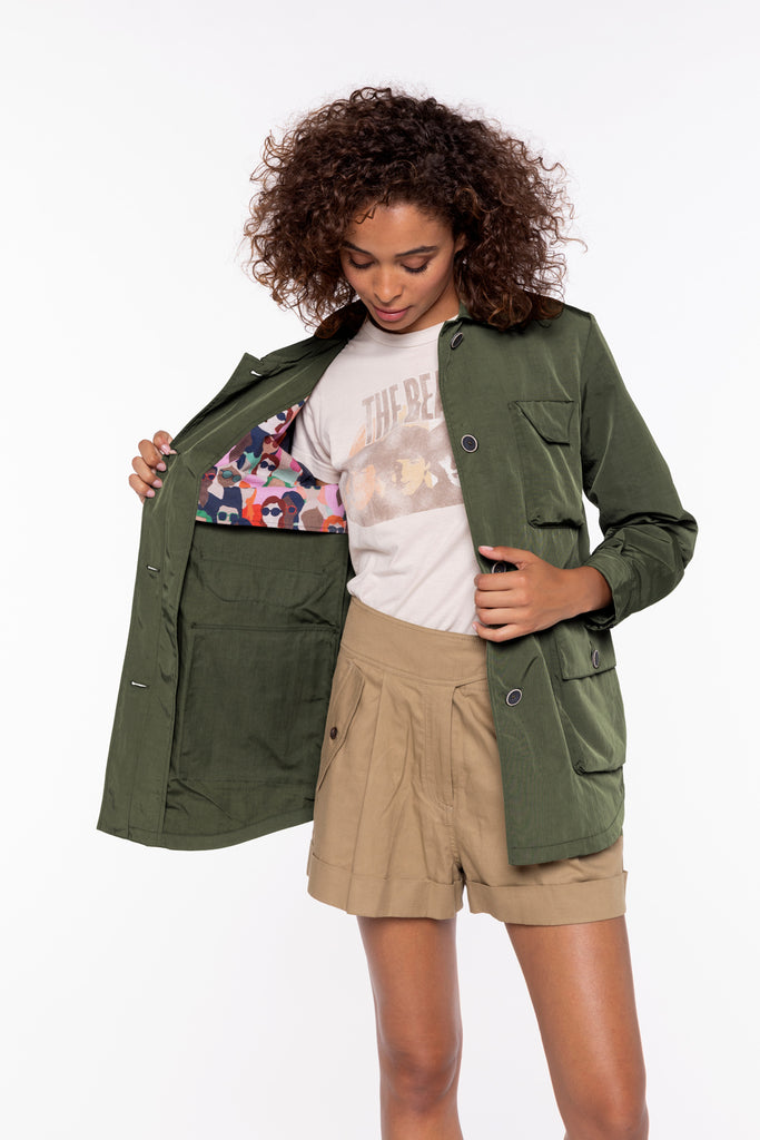 Parka POUJOLS-Parka masculine multipoches kaki