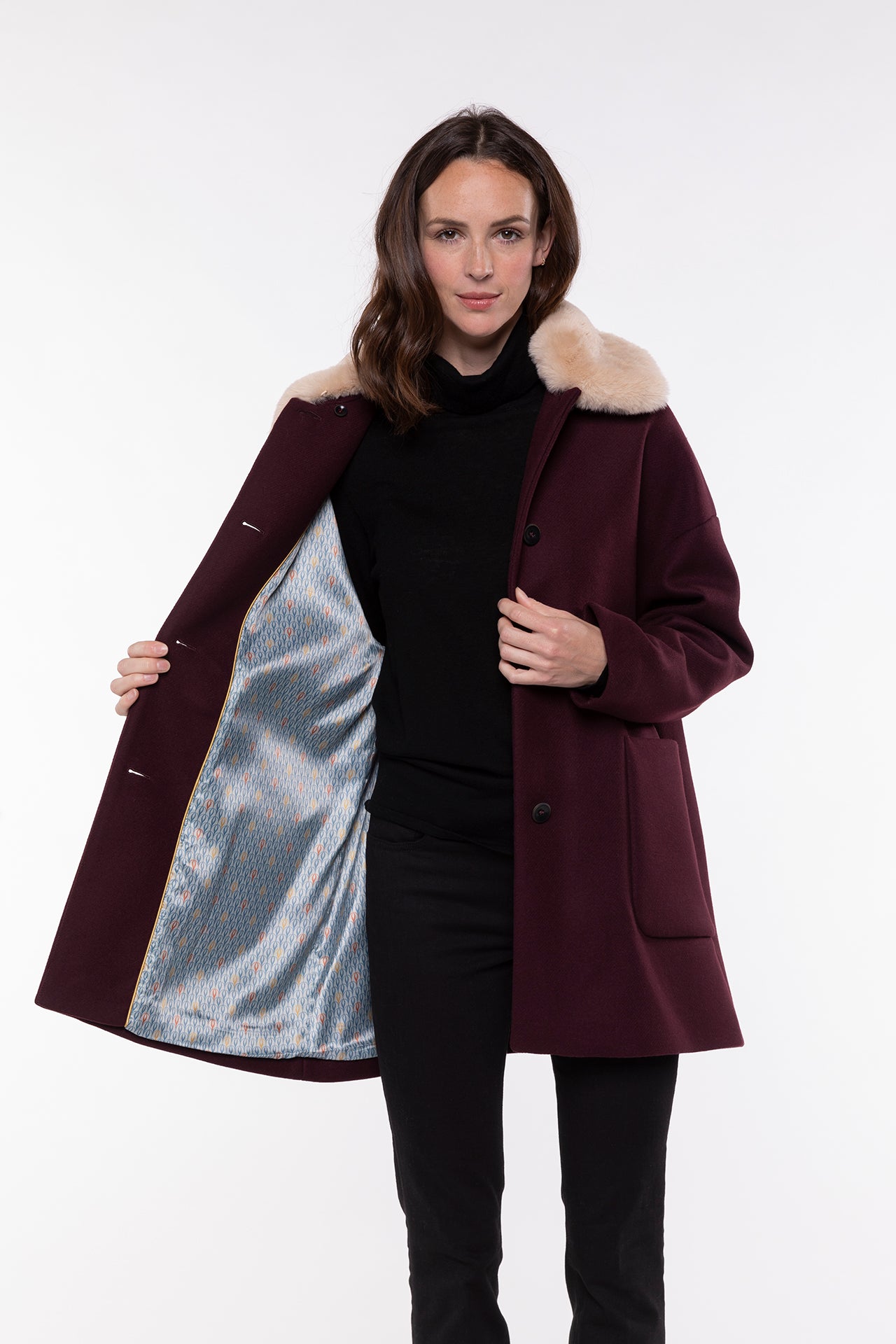 Manteau femme prune best sale