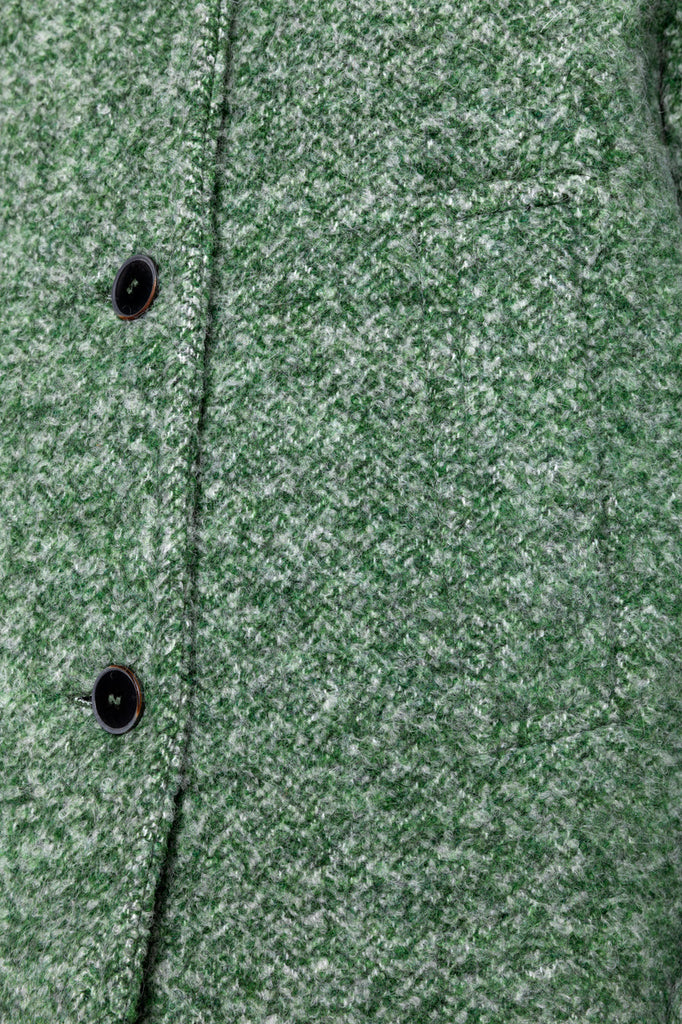 SOMAIN-Manteau court vert col montant