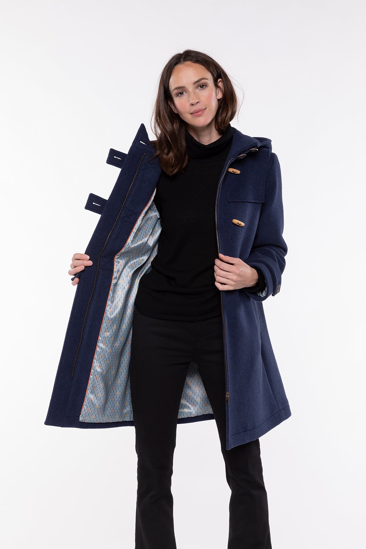 Larrau Duffle Coat Femme en Drap de Laine Trench Coat France